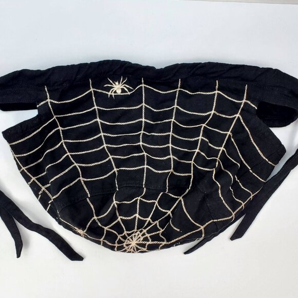 Pottery Barn Halloween Embroidered Spider Web Retired Fabric Basket Liner - Picture 1 of 8